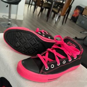 Black and Pink Converse